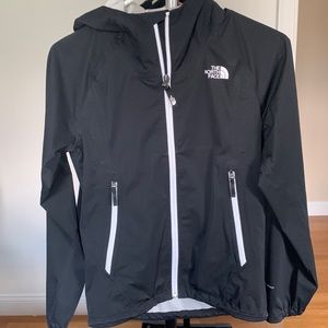The North Face girls windbreaker rain black jacket